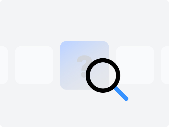 돋보기로 상품을 자세히 찾아보는 듯한 이미지 